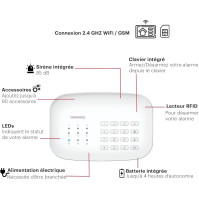 Daewoo WiFi/GSM Alarm Pack – Model Protection+ Dodává se s 13 doplňky, 3 kamerami a 1 sirénou