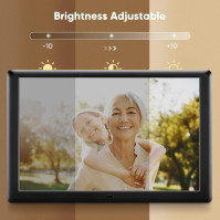 Digitální rámeček na fotografie Yontwe s 10palcovým displejem a dálkovým ovládáním. Podporuje přehrávání fotografií