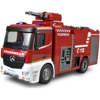 Amewi 22503 Mercedes Benz hasičský hasičský vůz - licencované vozidlo 1:18 RC modelový kamion 100% RtR včetně, červený