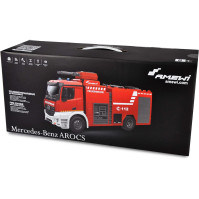 Amewi 22503 Mercedes Benz hasičský hasičský vůz - licencované vozidlo 1:18 RC modelový kamion 100% RtR včetně, červený