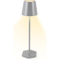 LED bateriová stolní lampa, stmívatelná, bezdrátová stolní lampa, doba svícení 12h až 30h, 4200mAh, IP54 voděodolná, 300