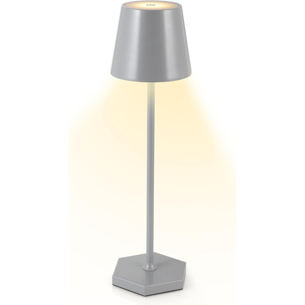 LED bateriová stolní lampa, stmívatelná, bezdrátová stolní lampa, doba svícení 12h až 30h, 4200mAh, IP54 voděodolná, 300