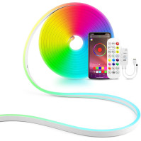 tlinkosta 12V RGB LED neonový pásek, 4M IP65 voděodolný RGB LED pásek s aplikací Bluetooth a dálkovým ovládáním pro osvětlení