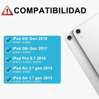 Pouzdro klávesnice FARYODI iPad 6. generace – odnímatelná magnetická Bluetooth klávesnice TouchPad s nabíjecím portem Ty