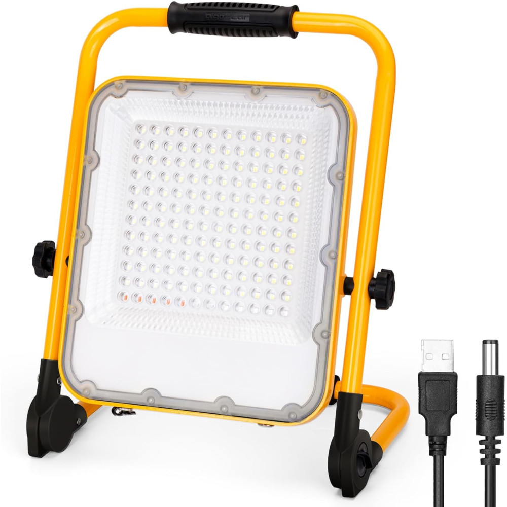 Aigostar LED stojací světlo na baterii 100 W, přenosné LED pracovní světlo, vodotěsné LED reflektor, pro garáž, dílnu