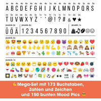 EASYmaxx LED light box Light Box - Pro jednotlivé textové zprávy | Mega sada se 150 barevnými emoji a 173 zaměnitelnými