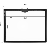 Světelný stůl A3, LED světelná podložka 3 barvy stmívatelná, 2500 mAh dobíjecí světelný panel na kreslení světelná podložka