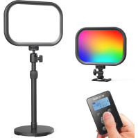 RALENO RGB Streaming Key Light s dálkovým ovládáním, vestavěné bateriové video stolní světlo pro živé streamování