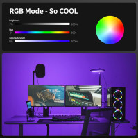 RALENO RGB Streaming Key Light s dálkovým ovládáním, vestavěné bateriové video stolní světlo pro živé streamování