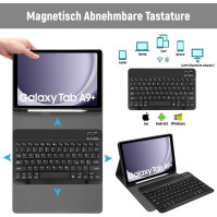 Pouzdro s klávesnicí Lielax pro Samsung Galaxy Tab A9+/A9 Plus 2023 (SM-X210/X216/X218) 11" (rozložení QWERTZ), magnetická