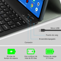 YUEJIDZ Klávesnice s obalem pro Lenovo Tab M10 FHD Plus (2. generace) 10,3 palce, italská