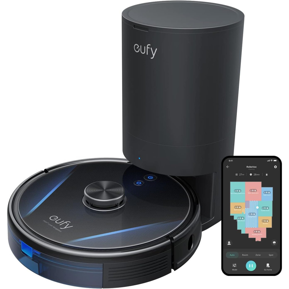 eufy RoboVac LR30 Hybrid+ Robotický vysavač s funkcí utírání, Kapacita 60 dní, iPath Laser Navigation, Sací síla 3000Pa