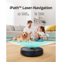 eufy RoboVac LR30 Hybrid+ Robotický vysavač s funkcí utírání, Kapacita 60 dní, iPath Laser Navigation, Sací síla 3000Pa