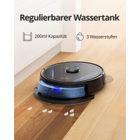 eufy RoboVac LR30 Hybrid+ Robotický vysavač s funkcí utírání, Kapacita 60 dní, iPath Laser Navigation, Sací síla 3000Pa