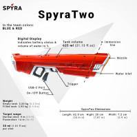 SPYRA - SpyraTwo WaterBlaster Red - Automatizovaná a přesná vysoce kvalitní elektrická vodní pistole