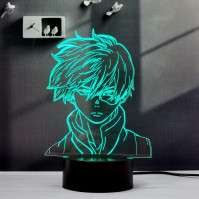 2 v 1, My Hero Academia, Todoroki Shoto, Midoriya Izuku, LED iluzní lampa 3D s dálkovým ovládáním RGB ve 16 barvách