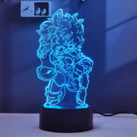 2 v 1, My Hero Academia, Todoroki Shoto, Midoriya Izuku, LED iluzní lampa 3D s dálkovým ovládáním RGB ve 16 barvách