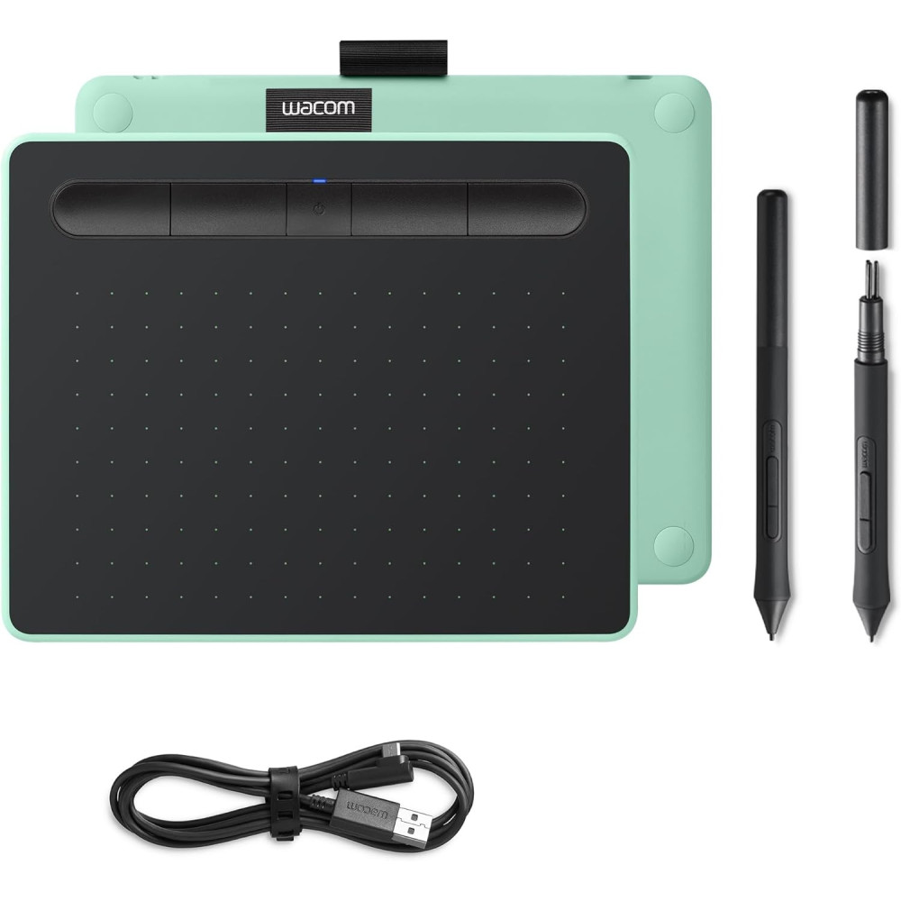 Wacom Intuos S (FR, ES, IT, NL) Bluetooth® Grafický tablet Černý, Pistácie.