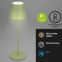 BRILONER - LED bateriová stolní lampa 2v1 montáž, postupně stmívatelná, dotyková, mobilní světlo, LED stolní lampa venkovní