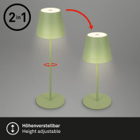 BRILONER - LED bateriová stolní lampa 2v1 montáž, postupně stmívatelná, dotyková, mobilní světlo, LED stolní lampa venkovní