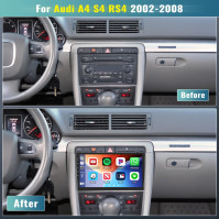 2G + 64G Android 13 autorádio pro Audi A4 S4 RS4 2002-2008 s bezdrátovým Apple Carplay & Android Auto, 9palcové dotykové