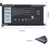 Wikinu WDX0R Laptopová baterie pro Dell Inspiron 13 5368 5378 7368 7378 14 7460 7472 15 5568 7569 7579 5578 5570 5565