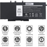 Wikinu GJKNX Battery for Dell Latitude - Náhradní baterie GJKNX pro notebooky Dell Latitude, s kapacitou 68Wh, vhodná pr