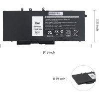 Wikinu GJKNX Battery for Dell Latitude - Náhradní baterie GJKNX pro notebooky Dell Latitude, s kapacitou 68Wh, vhodná pr