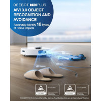 ECOVACS Deebot T10+ Suction and Mop Robot s extrakční stanicí o objemu 3,2 litru (3000Pa, AIVI Obstacle Avoidance, OZMOPro