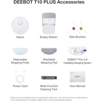 ECOVACS Deebot T10+ Suction and Mop Robot s extrakční stanicí o objemu 3,2 litru (3000Pa, AIVI Obstacle Avoidance, OZMOPro