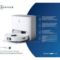 ECOVACS Deebot T10+ Suction and Mop Robot s extrakční stanicí o objemu 3,2 litru (3000Pa, AIVI Obstacle Avoidance, OZMOPro