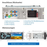 Autorádio XOMAX XM-V426 s dotykovou obrazovkou 4,1" / 10 cm I Bluetooth I USB, SD, MIC, AUX I Konektory pro zadní kameru