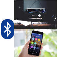 360W HiFi zesilovač, 2 kanálový stereo zesilovač Bluetooth 5.0 pro domácí reproduktory HiFi zesilovač s basovým a výškovým ovl.