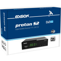 Edision Proton S2 Full HD SAT Přijímač FTA (1x DVB-S2, podpora USB WiFi, USB, HDMI, SCART, S/PDIF, IR Eye, FTA Černá)