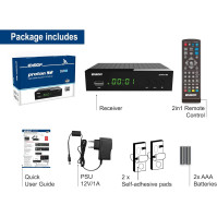 Edision Proton S2 Full HD SAT Přijímač FTA (1x DVB-S2, podpora USB WiFi, USB, HDMI, SCART, S/PDIF, IR Eye, FTA Černá)