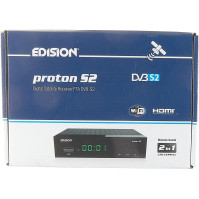 Edision Proton S2 Full HD SAT Přijímač FTA (1x DVB-S2, podpora USB WiFi, USB, HDMI, SCART, S/PDIF, IR Eye, FTA Černá)