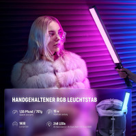 NEEWER RGB Světelný prut s 2.4G/APP Ovládáním, Vylepšené 360° Dotykové RGBWW Hue Mixer Fotografické ruční LED video světlo