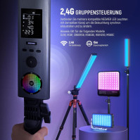 NEEWER RGB Světelný prut s 2.4G/APP Ovládáním, Vylepšené 360° Dotykové RGBWW Hue Mixer Fotografické ruční LED video světlo