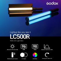 Godox LC500R ruční RGB LED videosvětlo, 360° plnobarevná LED fotografická světelná hůlka, CRI96 TLCI98, 2500K-8500K