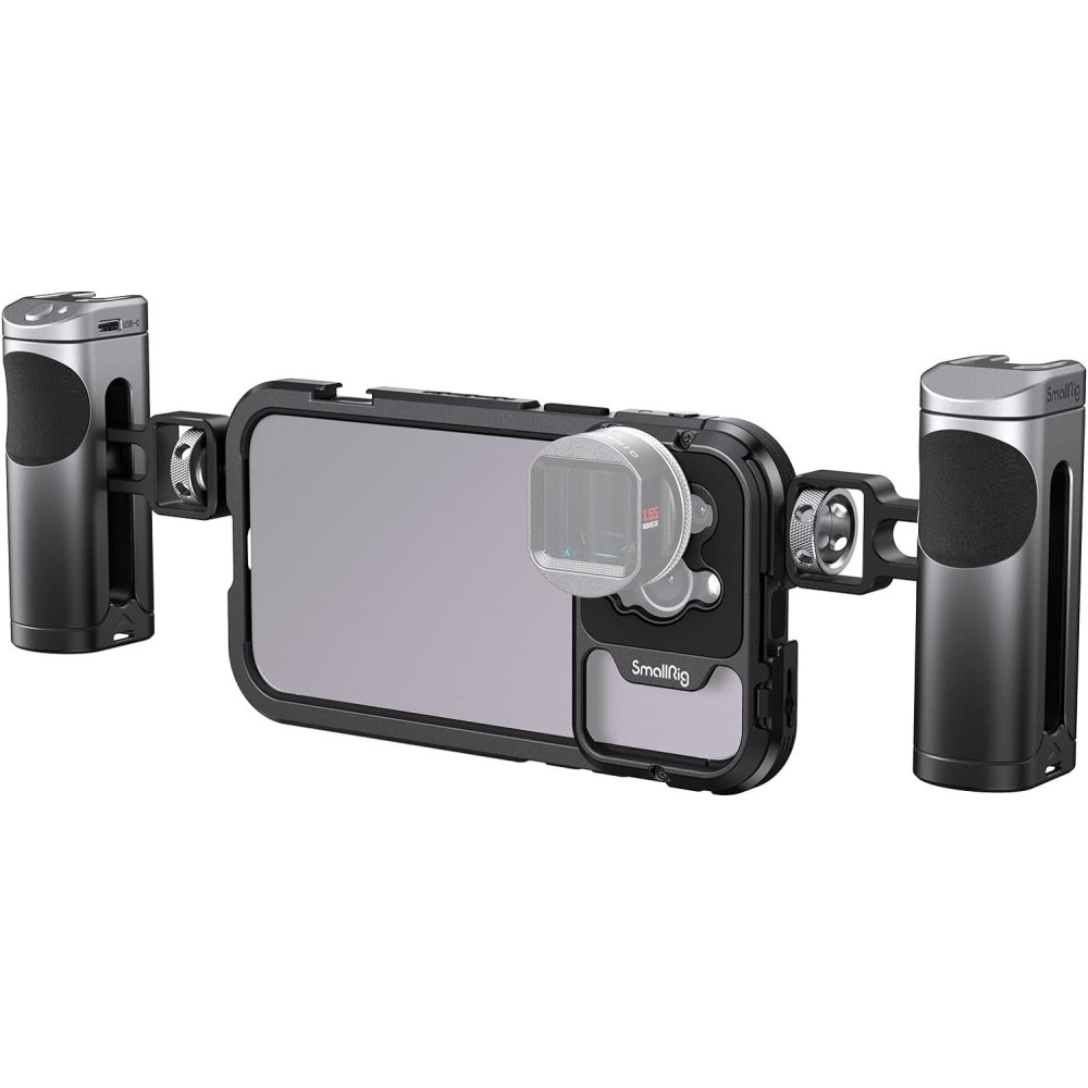 SMALLRIG Dual Handheld Video Rig Kit pro iPhone 14 Pro Max ruční stabilizátory pro iPhone pro filmování/videografii/živé