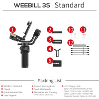 ZHIYUN Weebill 3S [oficiální] 3osý stabilizátor pro zrcadlovky a bezzrcadlovky s vylepšeným úchytem na rameno