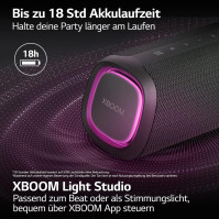 LG XBOOM Go DXG5, přenosný Bluetooth reproduktor (20 W, Google Assistant, Siri, osvětlení), černý