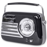 Madison - FREESOUND-VR40B - 30W Vintage dlouhé akumulátorové rádio s Bluetooth, USB a FM - černé