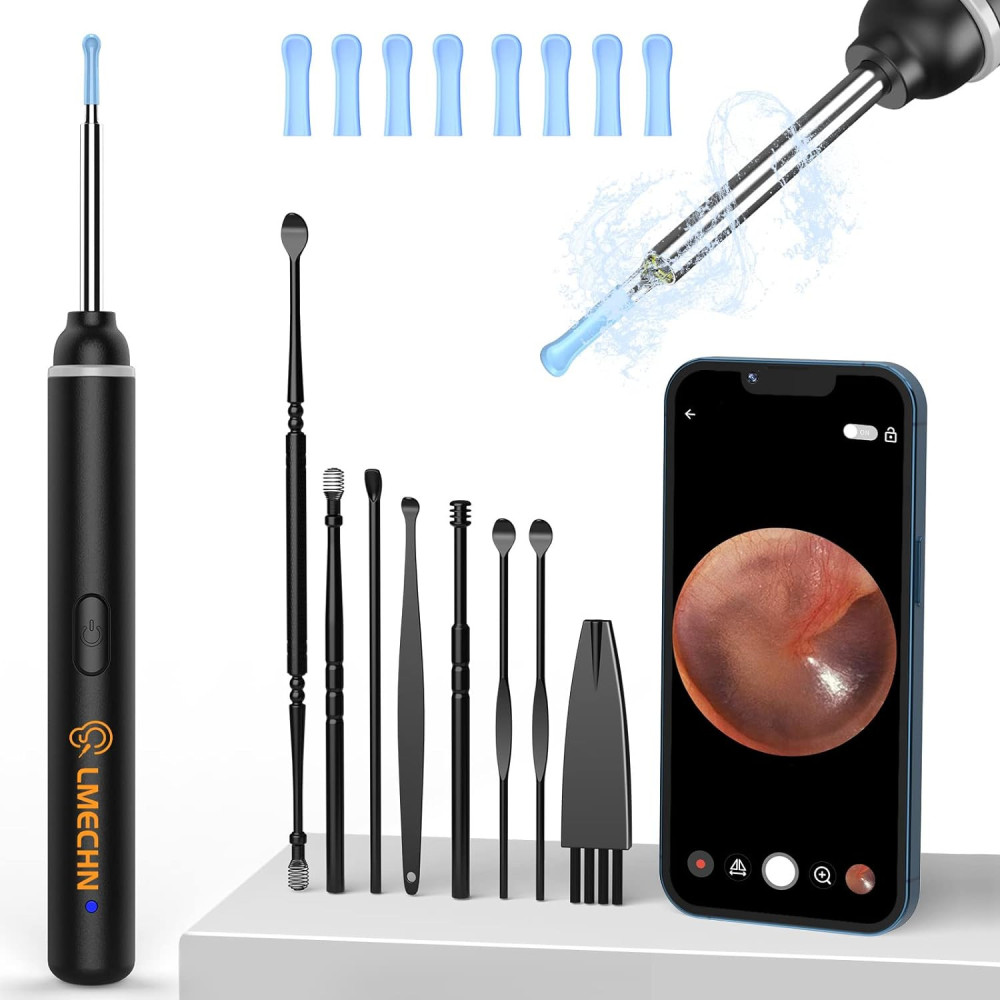 LMECHN Ear Wax Removal 1920P Wireless Ear Cleaner Otoscope s 8ks čisticí sadou 3,0mm vizuální ušní kamera se 6 LED světl