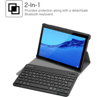 Pouzdro na klávesnici Fintie Bluetooth QWERTZ pro Huawei MediaPad T5 10,1 palce 25,6 cm - Ochranné pouzdro na stojan