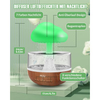 Weljoy Zen Dešťový mrak - noční světlo, aromaterapie, difuzér s mikro zvlhčovačem, fontána na stůl vedle postele, relaxační