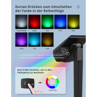 GOLUMUP RGB venkovní solární světla, 36 LED solárních reflektorů do zahrady, vodotěsné IP67, zahrada, bazén, kempování,