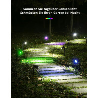 GOLUMUP RGB venkovní solární světla, 36 LED solárních reflektorů do zahrady, vodotěsné IP67, zahrada, bazén, kempování,