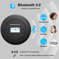 MONODEAL Přenosný CD přehrávač Bluetooth, dobíjecí Discman pro auto a děti, Anti-Skip, malý se sluchátky