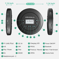 MONODEAL Přenosný CD přehrávač Bluetooth, dobíjecí Discman pro auto a děti, Anti-Skip, malý se sluchátky